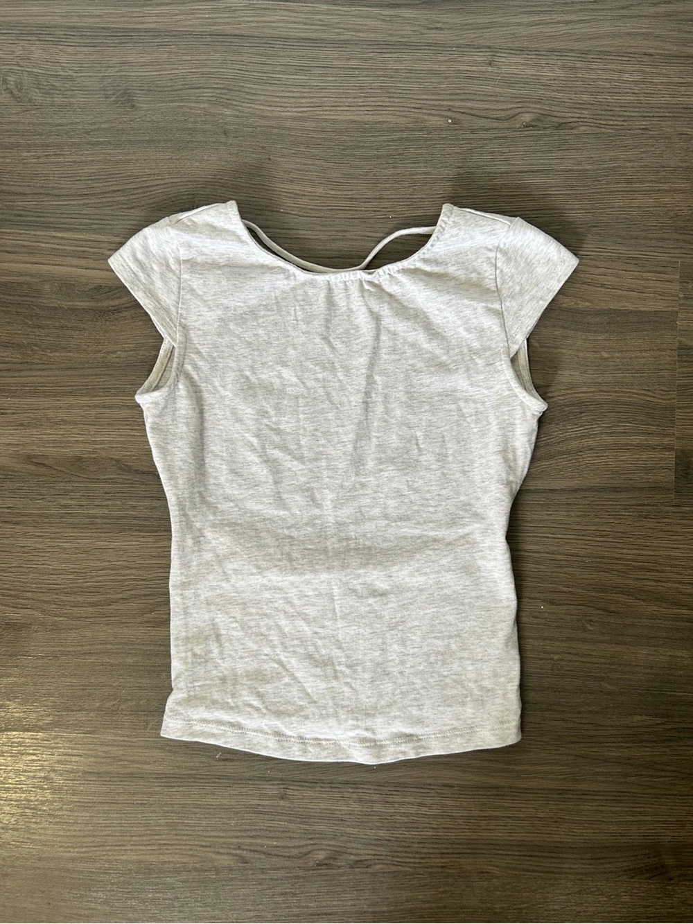 NWOT Garage Light Gray Heather Gray Open Back Backless Top with Cap Sleeves